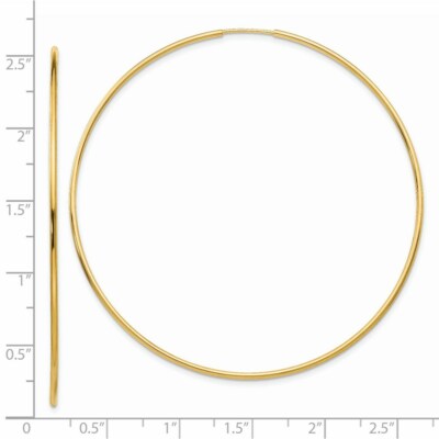 Pre-owned Superdealsforeverything Real 14kt Yellow Gold Polished Endless Tube Hoop Earrings