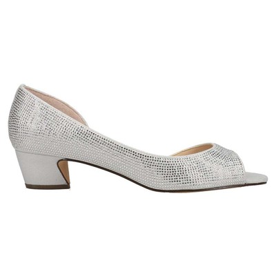 

Nina Rossie Rhinestone Peep Toe Wedding Pumps Womens Silver Dress Casual ROSSIE-, Серебряный, Nina Rossie Rhinestone Peep Toe Wedding Pumps