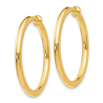Pre-owned Superdealsforeverything Real 14kt Yellow Gold Non-pierced Hoops Earrings
