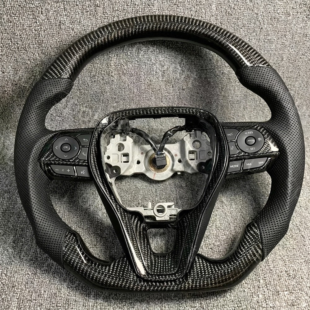 Real Carbon Fiber Steering Wheel for Toyota Camry Rav4 Corolla W/ Button 2019