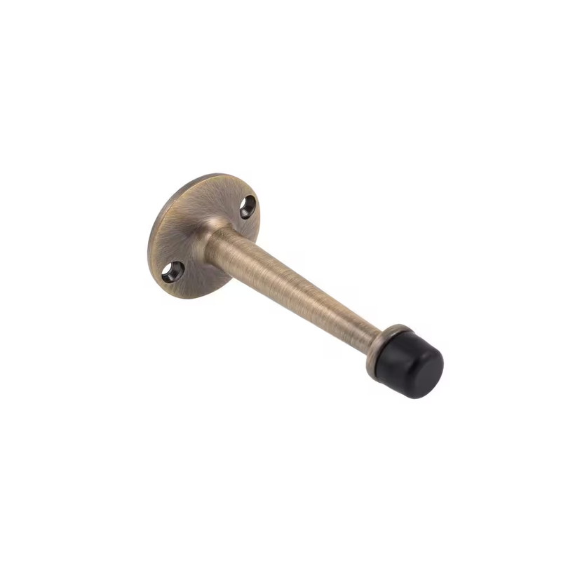 idh by St Simons Solid Brass Door Stop 3-3/4in Baseboard Bumper Antique Brass