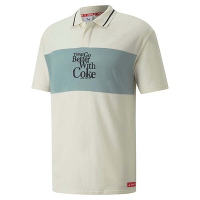 

Рубашка поло с коротким рукавом Puma Cc X Relaxed Graphic Mens Off White Casual 53616097, Puma Cc X Relaxed Graphic Short Sleeve Polo Shirt