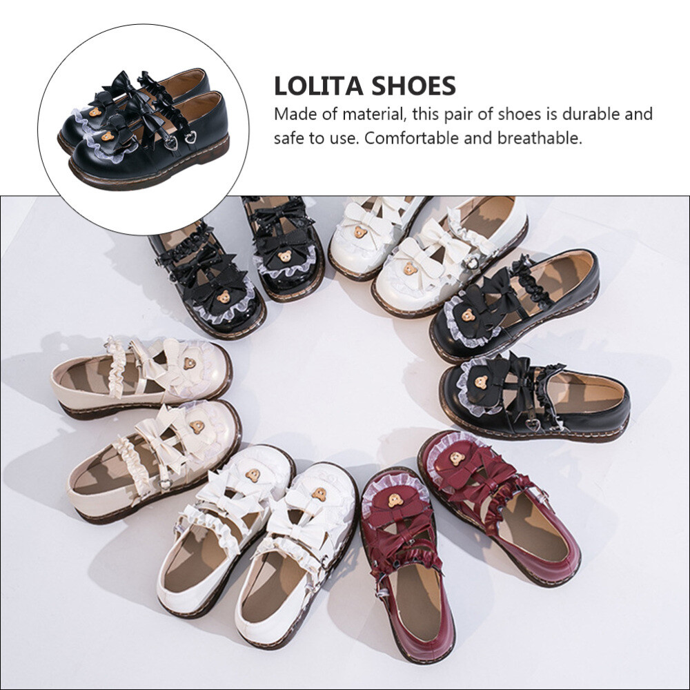 MARKENLOS 3 PAARE ENTZÜCKENDE MÄDCHENSCHUHE JAPANISCHE LOLITA-STIL SCHUHE MODE BOWKNOT