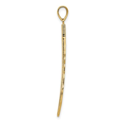 Pre-owned Superdealsforeverything Real 14kt Yellow Gold Feather Pendant