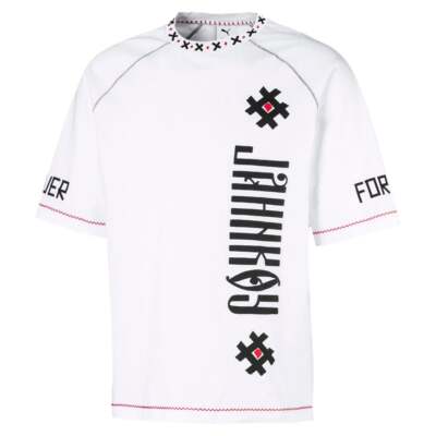 

Футболка Puma Graphic с круглым вырезом и короткими рукавами X Jahnkoy Мужские белые повседневные топы 596, Белый, Puma Graphic Crew Neck Short Sleeve T-Shirt X Jahnkoy