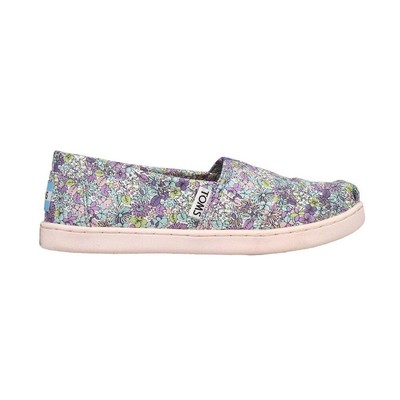 

Молодежные фиолетовые кроссовки без шнуровки TOMS Alpargata с цветочным принтом для девочек, повседневная обувь 10007449, Фиолетовый, TOMS Alpargata Floral Slip On Youth