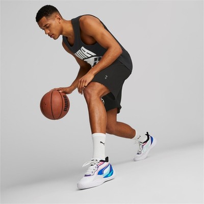Pre-owned Puma Shoes Basketball Men  Playmaker Pro 37757218 White-violet-blue In Multicolor