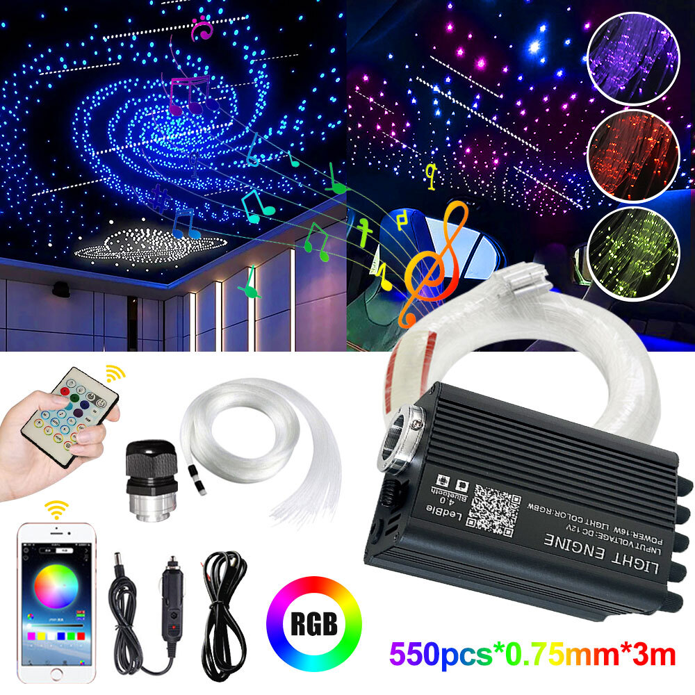 Twinkle Headliner Shooting Star Light Roof Remote 650 Ceiling Lights Fiber Optic