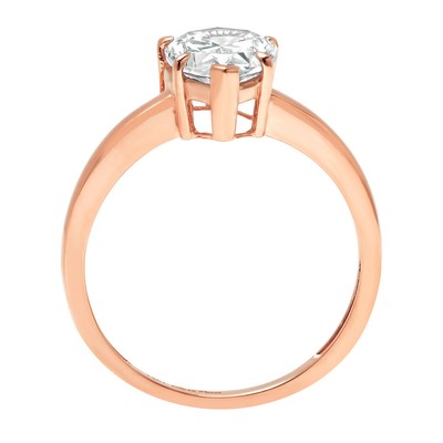 Pre-owned Pucci 1.9ct Pear Cut Simulated Diamond Solitaire Statement Promise Ring 14k Rose Gold
