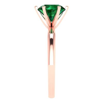 Pre-owned Pucci 2 Ct Round Cz Vvs1 Emerald Designer Statement Bridal Classic Ring 14k Pink Gold
