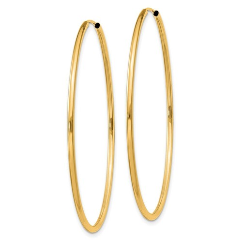 Pre-owned Goldia 14k 1.5mm Polished Round Endless Hoop Earrings In Yellow