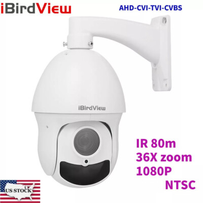 iBirdView 36X Zoom 1080P PTZ Speed Dome Camera AHD/CVI/TVI/CVBS 4 In 1 IR 80m