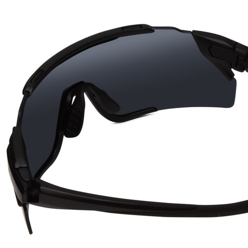 Pre-owned Smith Attack Mag Mtb Unisex Wrap Rimless Sunglasses Matte Black/cp & Amber 172mm In Multicolor