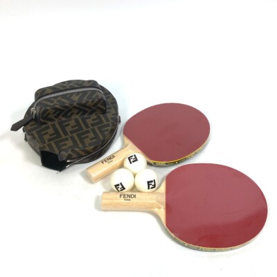 ☆nff☆ chess ringpink brown nff1 FENDI 7AS070AJJ4F1HR8 Zucca Table Tennis ping pong racket