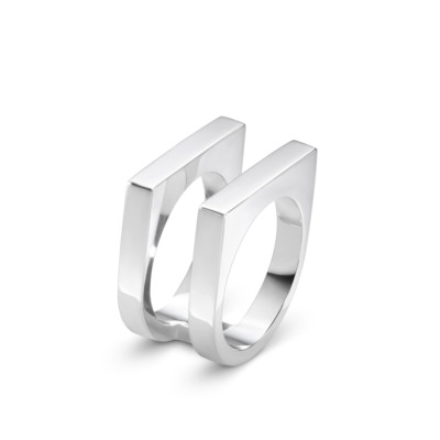 Georg Jensen Sterling Silver Ring - Aria #593E Two Row