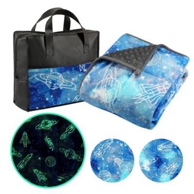 Vudeco Glow in The Dark Kids Weighted Blanket Space
