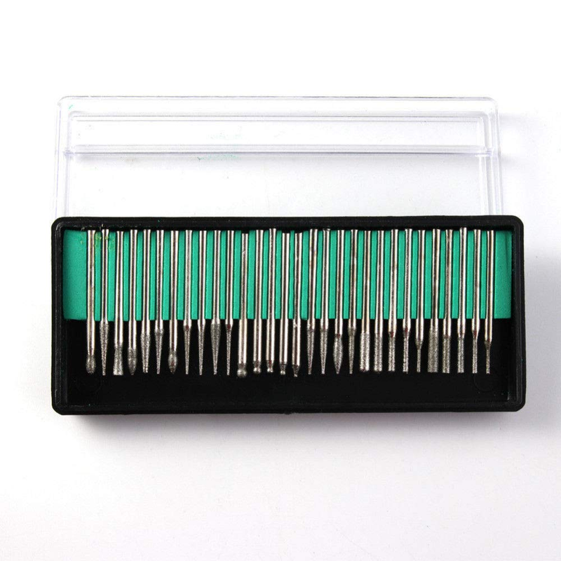 30Pcs 2.3Mm/3Mm Diamond Drill Bits Set for Grinding Glass, Gemstone, Metal, Acce