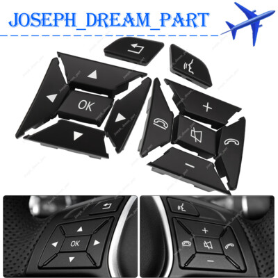 For Mercedes E Class Black LH&RH Steering Wheel Control Button Multi Switch Cap