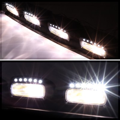 24Pcs LED Blue Universal 4X4 Off Road Top Roof Mounted Fog Light Lamp w/Switch