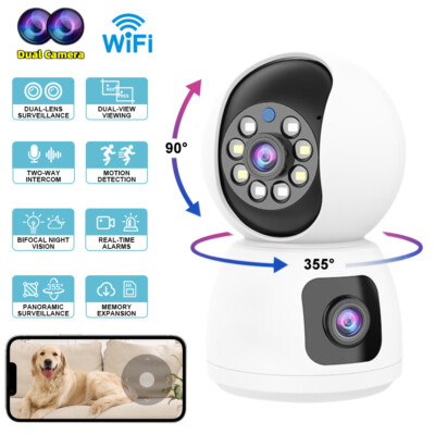 2MP Dual Lens Indoor Security Camera WiFi Wireless Indoor Security Camera PTZ