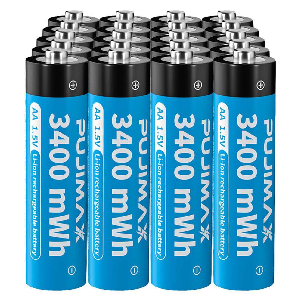 NEW 1.5V AA Li-ion Lithium ion Rechargeable Batteries 3400mwh With Case Box Lot