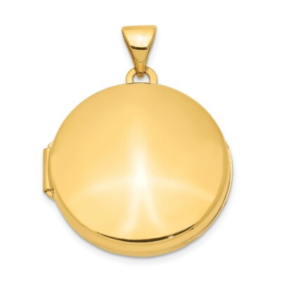 Pre-owned Skyjewelers Real 14kt Yellow Gold 20mm Round Plain Domed Locket