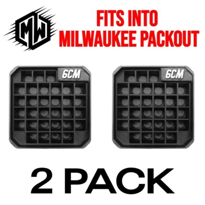 (2) Milwaukee Packout Bin Insert for 6mm Creedmoor - Ammo Box Organizer Storage
