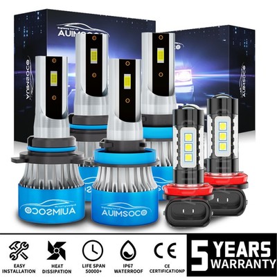 For Nissan Maxima SV Sedan 4-Door 3.5L 09-14 LED Headlight Fog Lights Bulb Combo