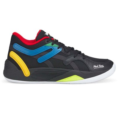 

Мужские черные кроссовки Puma Black Fives X Trc Blaze Court на шнуровке, спортивная обувь 3, Черный, Puma Black Fives X Trc Blaze Court Lace Up
