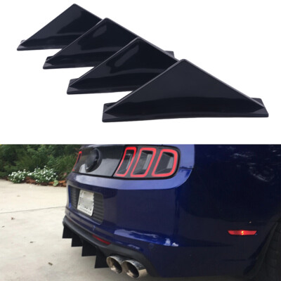 Wing Car Rear Bumper Lip Diffuser Splitter Spoiler Shark Triangle Fins Universal