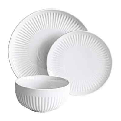 24 piece white porcelain Dinnerware Set(Service for 8)