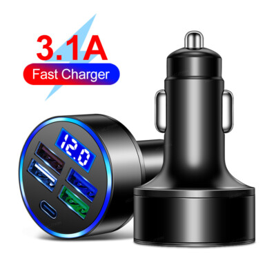 4 USB 12V LED Car Boat Marine Voltmeter Voltage Meter Waterproof Battery Gauge