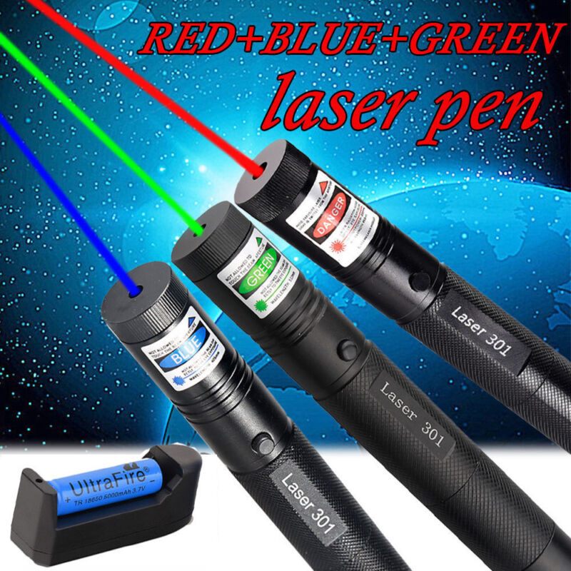 3pc Green Red Blue Laser Pointer Pen Visible Beam Light Lazer Astronomy +Battery