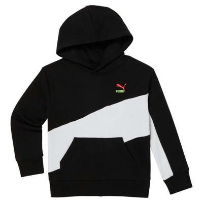 

Puma Dazed Pack Fleece Colorblocked Pullover Hoodie Youth Boy Black Casual Oute, Черный