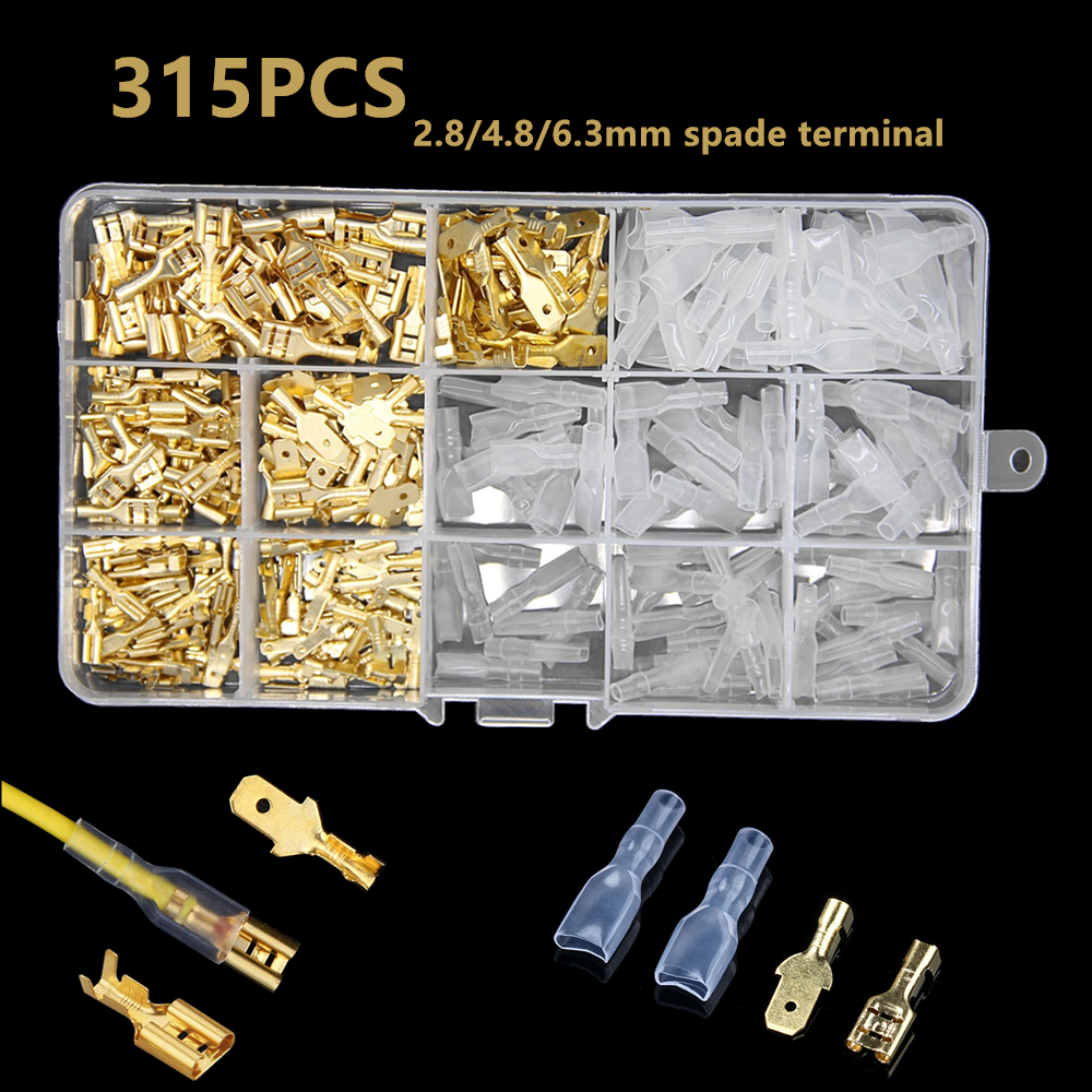 315PCS Automotive Electrical Wire Connectors male&female Spade terminal