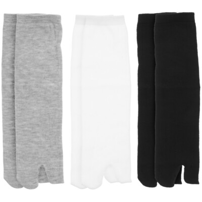 3 Pairs Men Women Japanese Tabi Socks Elastic Cotton Polyester Toe Socks New