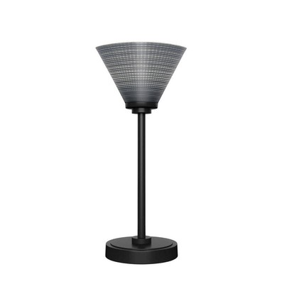 Lighting Theory Table Lamps 16'' Accent Lamp w/Gray Matrix Glass Shade in Black