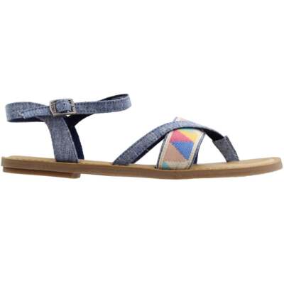 

Женские синие повседневные сандалии TOMS Lexie Geometric Flat Flat 10011786, Синий, TOMS Lexie Geometric Flat