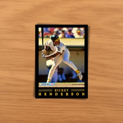 RICKEY HENDERSON A'S Anselmo Azcano Legacy Art Series Card #91PVHEN