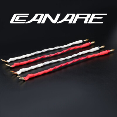 4PCS Silver Plated HIFI Speaker Jumper Cable Spade Banana Audio - Foto 8