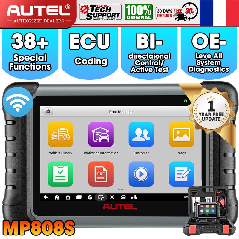 Autel Maxipro Mp808s Mp808 Pro Valise Scanners Obd SystÃ¨Mes ComplÃ¨Te Codage Ecu