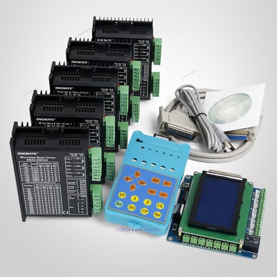 Upgraded 5 Axis CNC Kit Standard Board & EMA2-050D42 Microstep Drivers