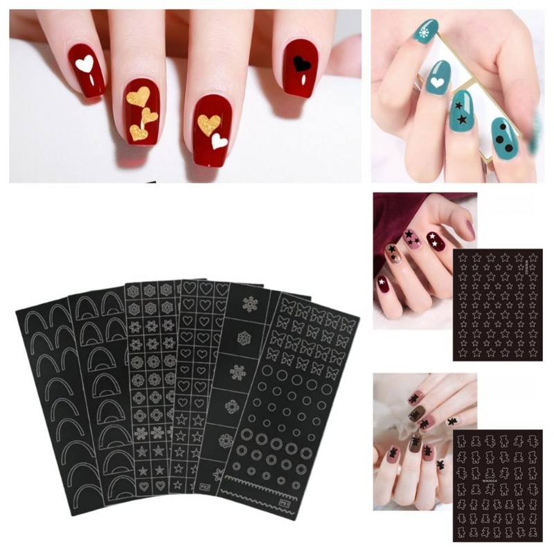 Nageldesign Einfach Selbst Machen! 5 Bögen Airbrush-Nagelaufkleber Mit Coolen Mustern – Perfekt Für DIY-Nagelkunst