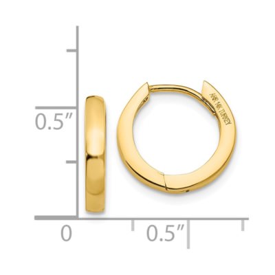 Pre-owned Superdealsforeverything Real 14kt Yellow Gold Round Hinged Hoop Earrings