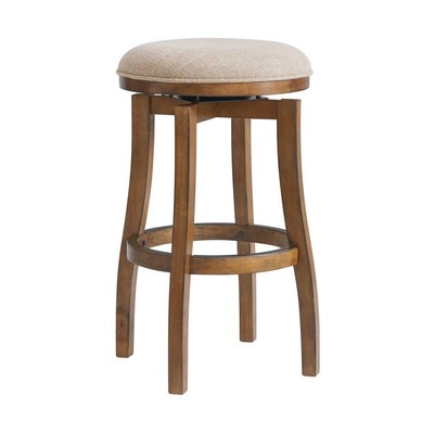 Высокий барный стул Ellie Коричневый - Alaterre Furniture: Фиксированная высота 30 см, каучуковое дерево