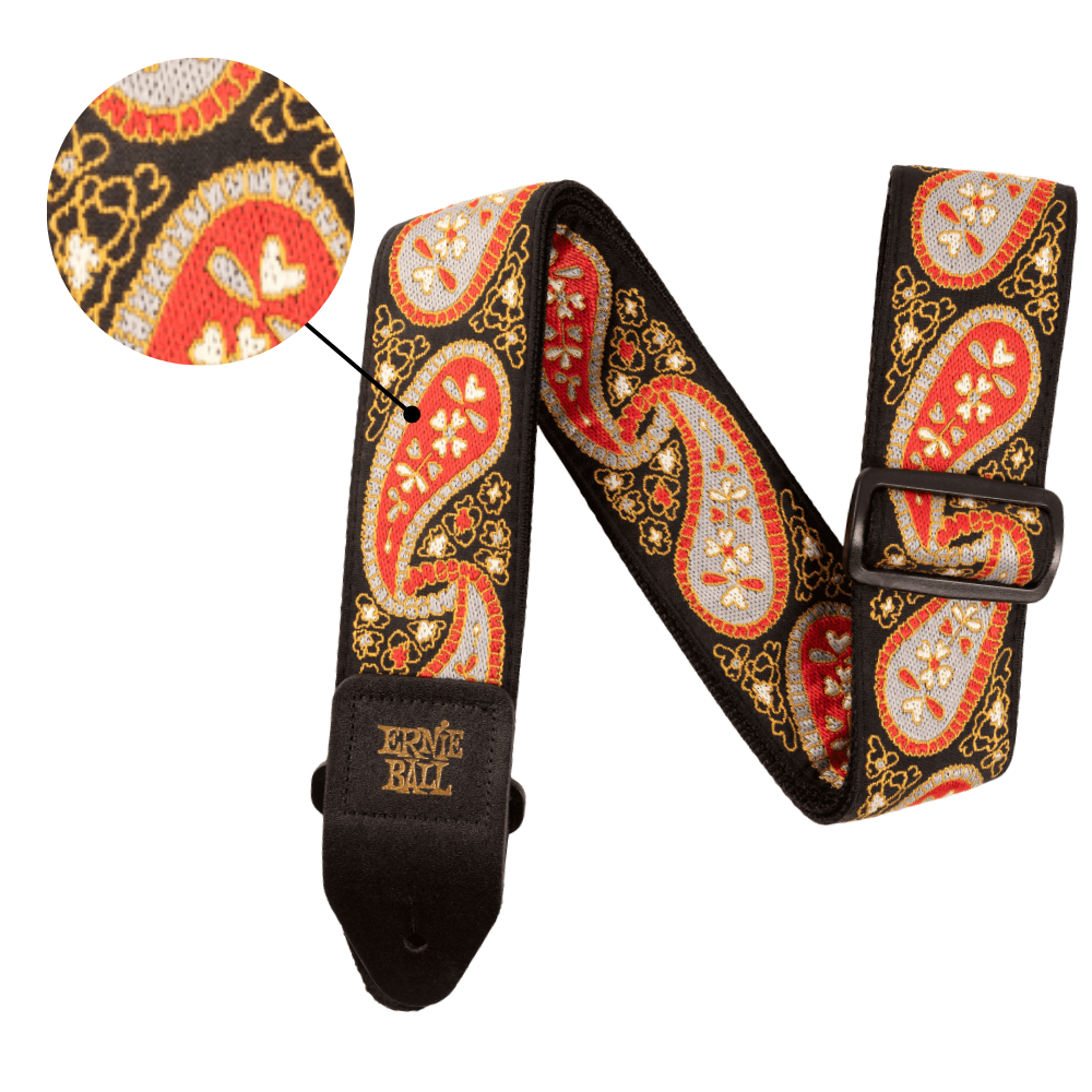 / Bass Strap Midnight Paisley Jacquard W-leather Ends