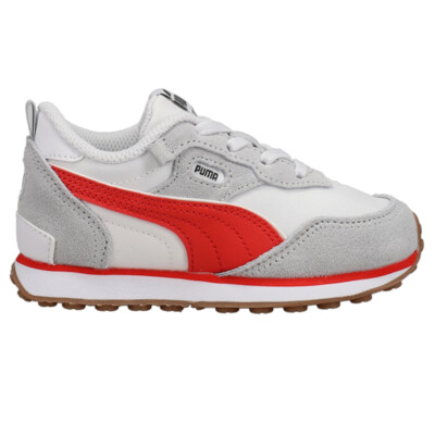 Puma Rider Fv Essentials Lace Up Toddler Boys Grey, White Sneakers Casual Shoes