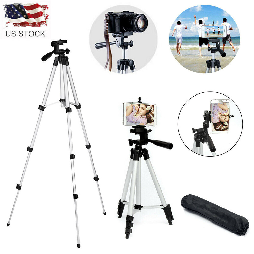 Professional Camera Tripod Stand + Phone Holder For Smartphone Samsung iPhone