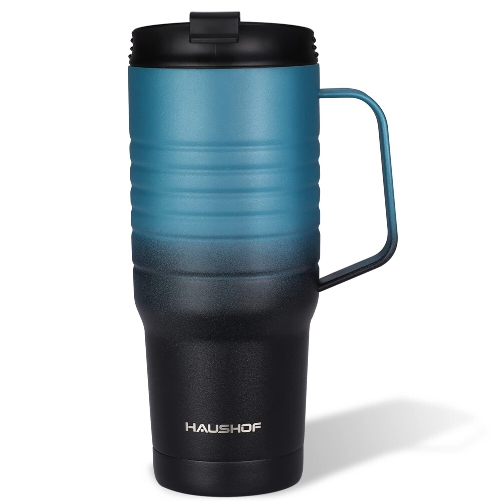 HAUSHOF 24oz Travel Mug Vacuum Insulated Coffee Travel Mug Double Wall w/Handle