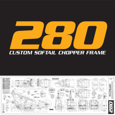 Custom Chopper Softail Frame Blueprints 280 Series Tire eBay